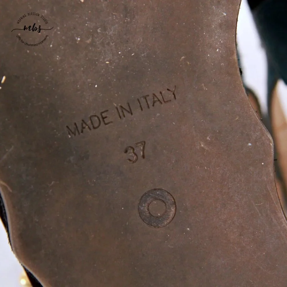 Ol'autre‎ Chose Platform Suede Ankle Strap Thong Sandals Multicolor Women US 6.5 - Picture 13 of 14